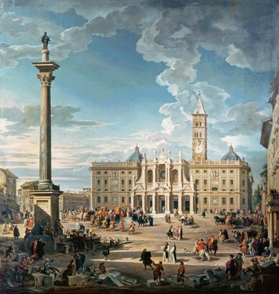 The Piazza Santa Maria Maggiore, 1752 by Giovanni Paolo Pannini